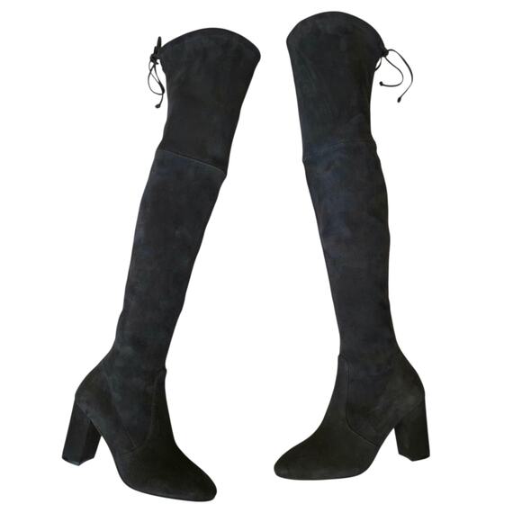 Stuart Weitzman Tieland Slate Gray Suede Over The Knee Boot Size 7 W Thigh High - Picture 3 of 11